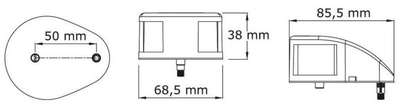 Огонь бортовой Mouse Deck, правый, зелёный, LED, 12 В, нержавеющая сталь, Osculati. 11.037.22 фото