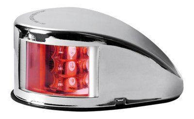 Огонь бортовой Mouse Deck, левый, красный, LED, 12 В, нержавеющая сталь, Osculati. 11.037.21 фото