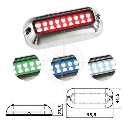 Светильник LED RGBW, накладной, подводный, 12 В, 1,2 Вт, нержавеющая сталь, Osculati. 13.640.03 фото
