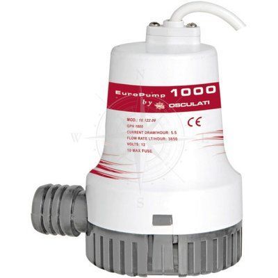 Помпа трюмная, погружная Europump II 1000, 12 В, 64 л/мин, Osculati. 16.122.06 фото