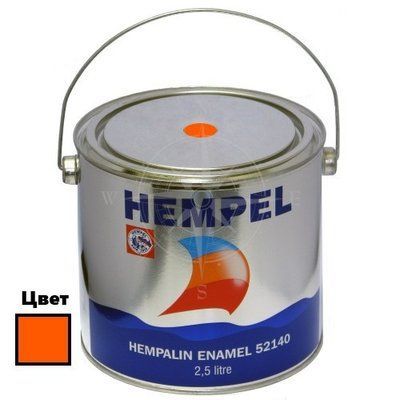 Краска HEMPALIN ENAMEL, оранжевая, 2,5 л. Арт. базы 07266 52140-50046/2,5 фото