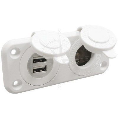 Гнездо прикуривателя с двойным гнездом USB, Osculati. 14.516.12 фото