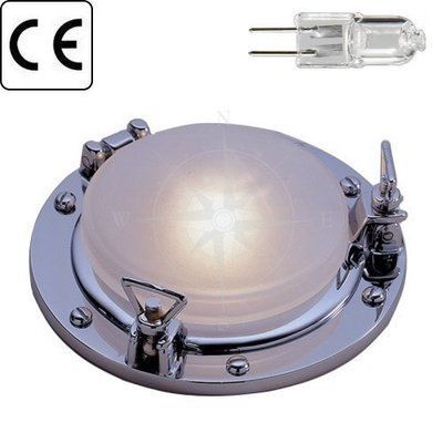 Светильник-иллюминатор врезной, 115х45 мм, G4, 12 В, латунь, матовое стекло, Foresti & Suardi. 2207.CS фото