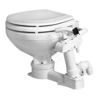 Унитаз с ручной прокачкой Compact, фарфор/дерево, белый, Osculati. 50.207.25 фото