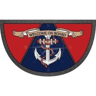 Коврик &ldquo;Welcome On Board&rdquo;, полукруглый, якорь, 40х68 см, Osculati. 23.909.05 фото