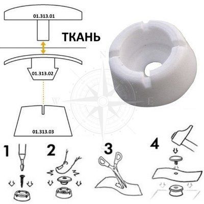 Кнопка Stayput Fasteners пластикова С-опора 10.313.03 09921 10.313.03 фото
