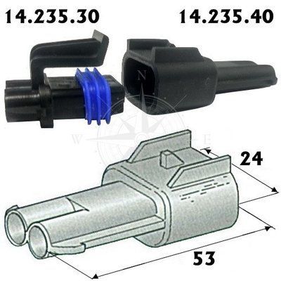 Вилка 2-х контактная 14.235.40 фото