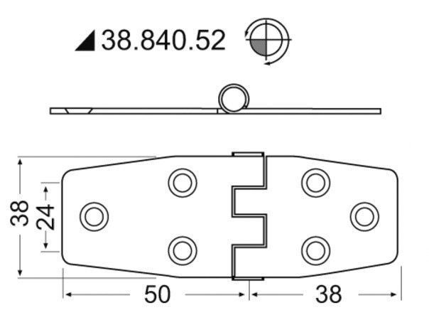 Завіса 84x38мм 38.840.52 09639 38.840.52 фото