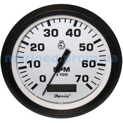 Тахометр с датчиком моточасов, универсальный, 7000RPM, белый. Арт. базы 01496 TCH014 фото