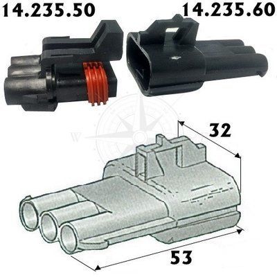 Вилка 3-х контактная 14.235.60 фото