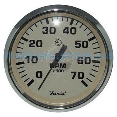 Тахометр, универсальный, 7000RPM, бежевый, нержавеющая сталь. Арт. базы 01497 TC9016 фото