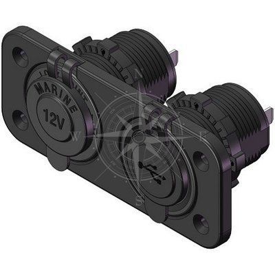 Гнездо прикуривателя с 2 х USB Арт. SF50783-2 SF50783-2 фото