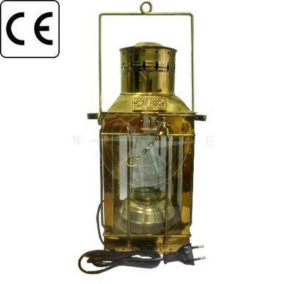 Лампа подвесная, керосинка, латунь, прозрачное стекло, Е27, 220 В, 40 Вт, Azur Marine. LAMP208 фото
