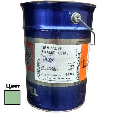 Краска HEMPALIN ENAMEL, зеленая, 5 л. Арт. базы 07238 52140-40980/5,0 фото