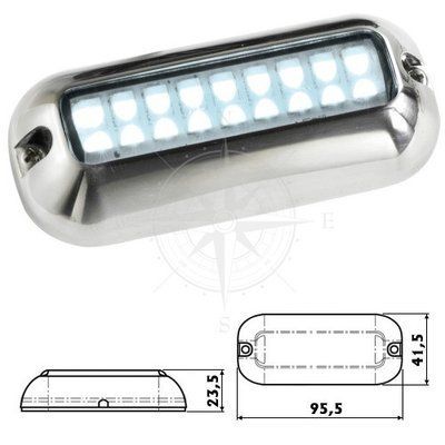 Светильник LED белый, накладной, подводный, 12 В, 1,2 Вт, нержавеющая сталь, Osculati. 13.640.01 фото